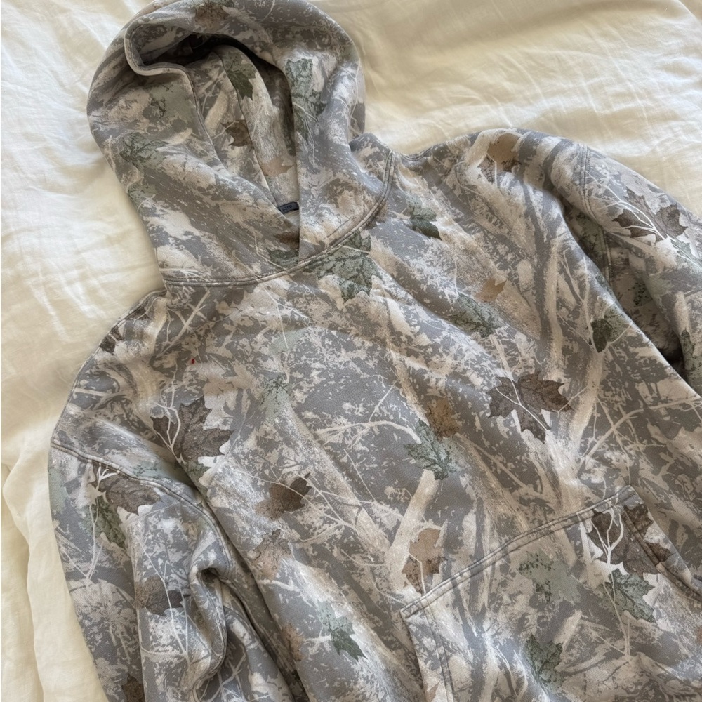 Abercrombie & Fitch Gray and Olive Camo Hoodie